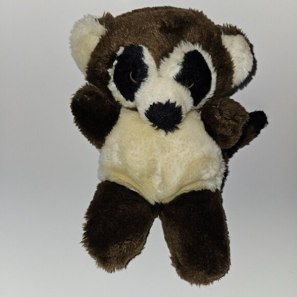 VTG Brown Raccoon Hand Puppet Plush 8" Stuffed Animal Toy Anya 1978 - Picture 1 of 10